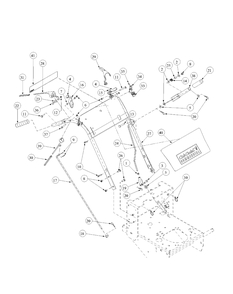 Handle Assembly Diagram and Parts List for G1752 55AE224T150-WAM Cub Cadet Lawn Mower